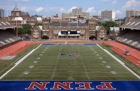 View of the inside of Franklin Field. Portrayed is the field house, and the two tier type seating.

Digital Image. http://boards.sportslogos.net/topic/96506-all-purpose-stadium-thread/?page=13. 12-7-2017. Web. 1-10-2014.