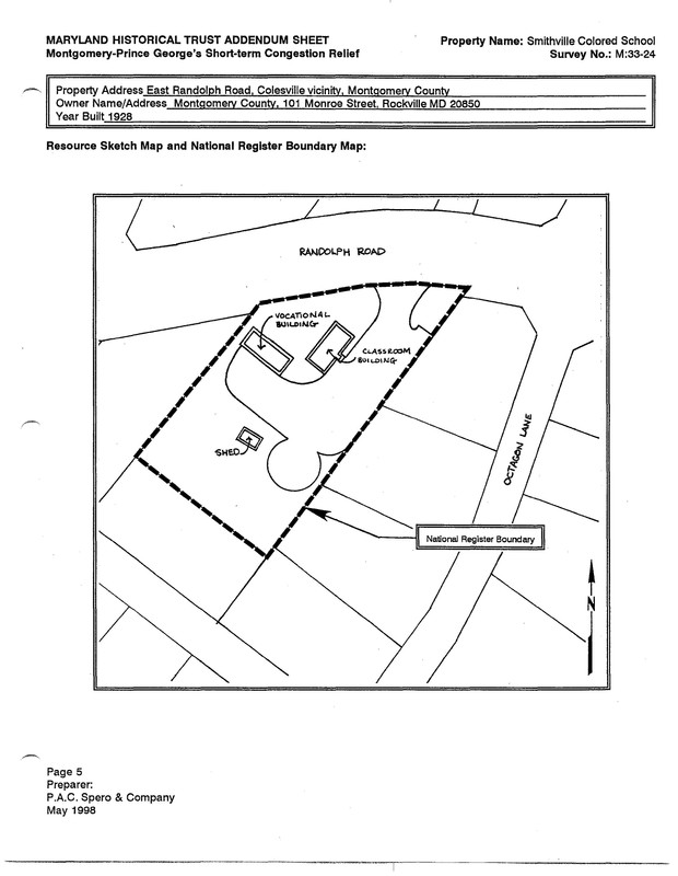 Over few map of Smithville Colored School to help show the location of the school