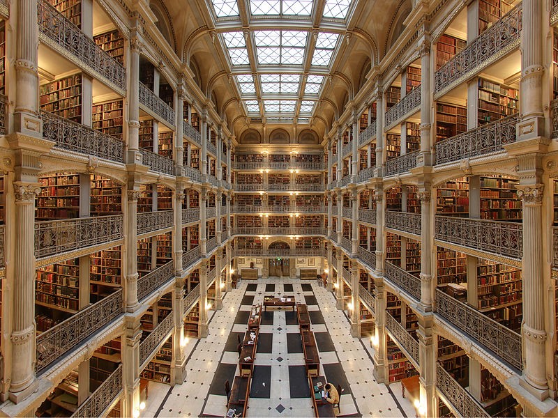 Completed in 1878, this library was known as a "cathedral of books" and remains one of the cultural and literary centers of Baltimore.