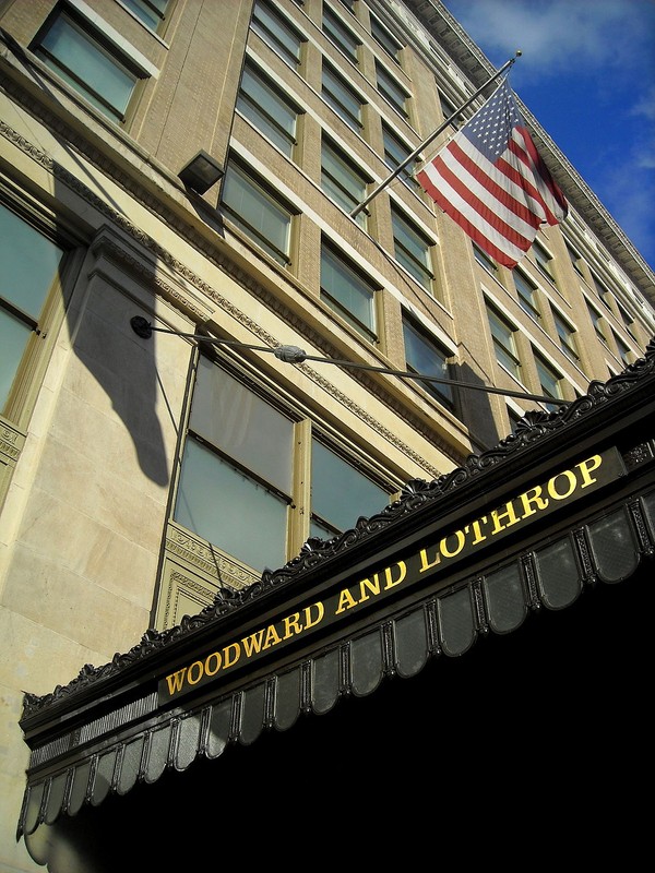 The Woodward & Lothrop Building retains some of its historic character, including awnings that bear its name. Photo courtesy of Wikimedia Commons.