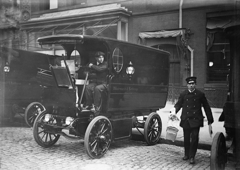 Truck delivery at Woodies in 1912. Photo by Harris & Ewing, Library of Congress. 