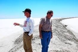 After the brine is sucked from underneath the Bonneville Salt Flats, this is what is left behind. There is only a small percentage of potash in the water solution. All other minerals are left behind to dry up on the salt flats. 