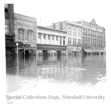 The Princess Shop and other 3rd Avenue shops during the 1937 flood