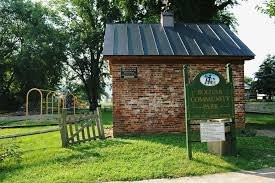 The entrance of Bolivar Community Park, a common gathering place for the town.