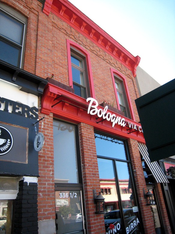 Frank H. Burr Block, west elevation of southern storefront, 2020