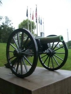 This Napoleon Cannon was added in 2010. It is an aluminum replica made to resemble the cannons that made up the artillery of both the Union and Confederate Armies during the Civil War.