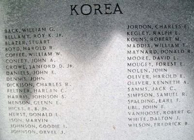 The list of Boyd County veterans who gave their life in the Korean War.