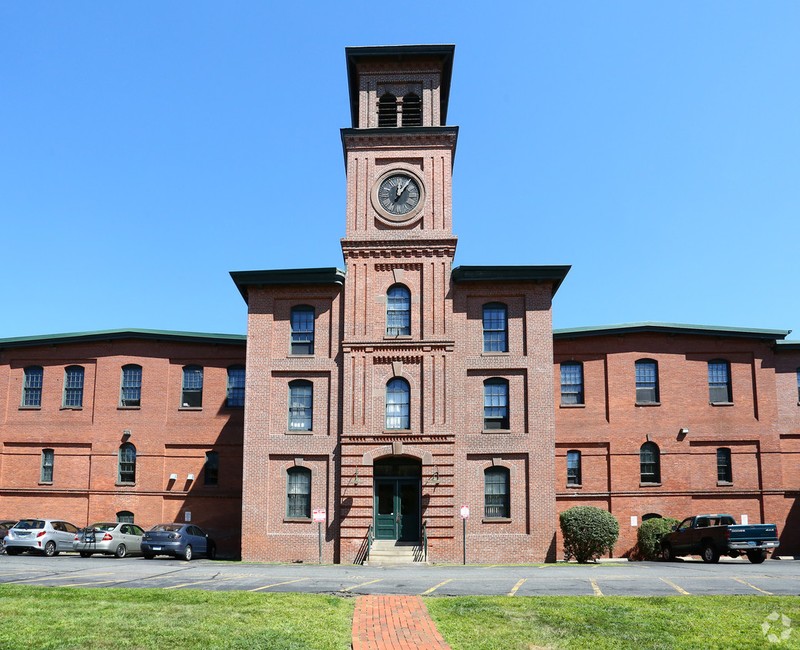 The Clocktower Mills apartment buildings; once, this building was a Cheney Brother silk factory. 