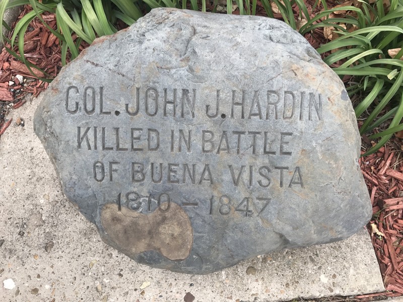 This is the stone marker that is at the site.