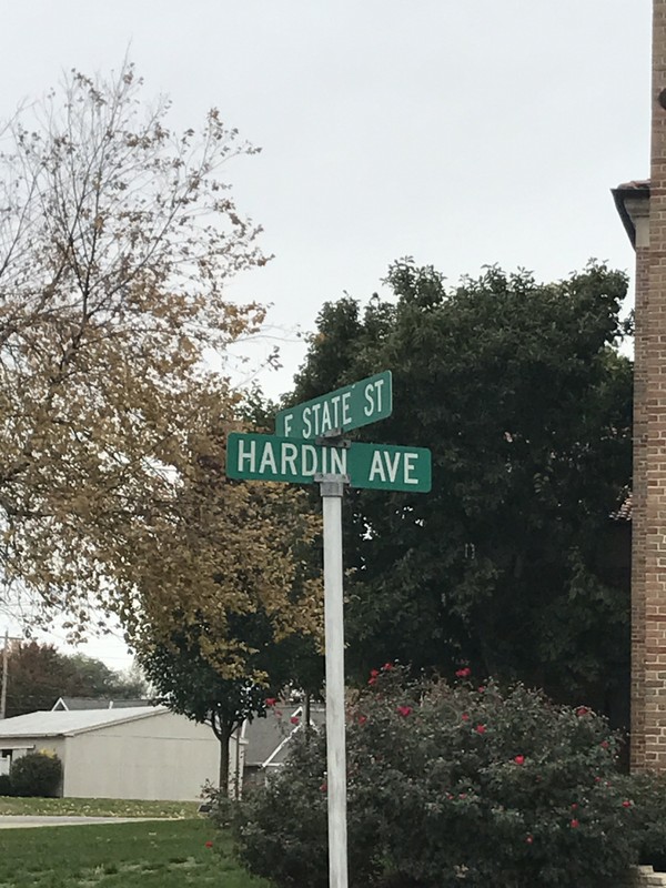 The site is right beside this intersection, we have Hardin Avenue after John J. Hardin.