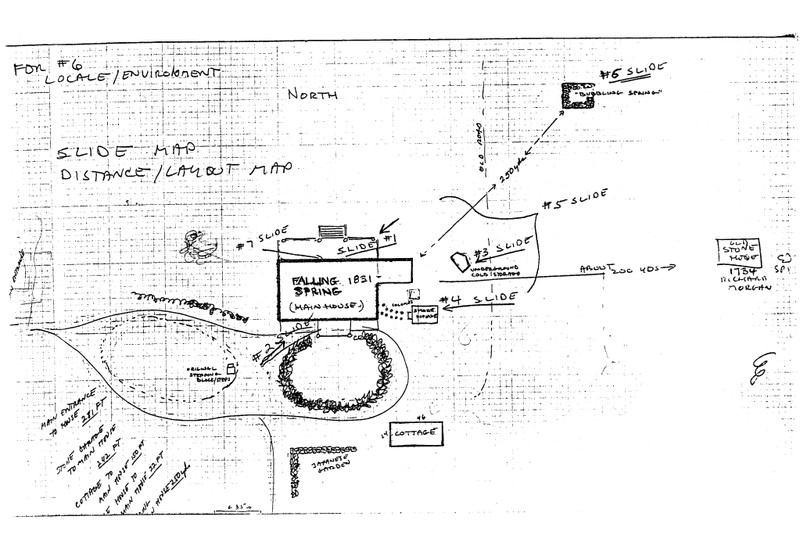 Sketch map of Falling Spring and surrounding structures