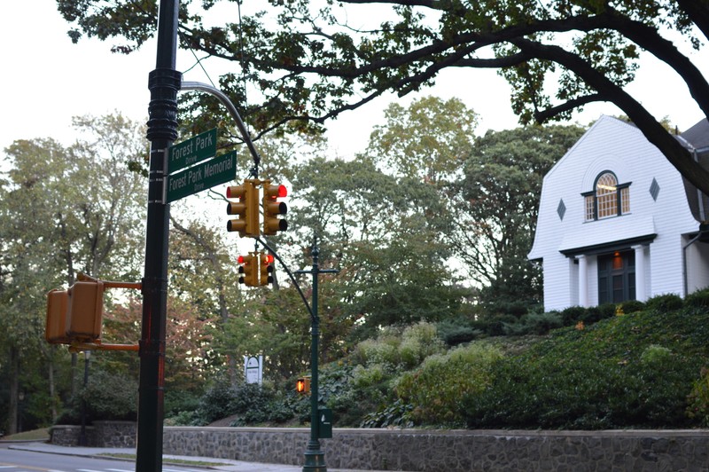 The street name signs overlooking Oak Ridge