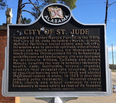 The City of St. Jude started as an organization to serve the Montgomery African American community; it is now a historic district.