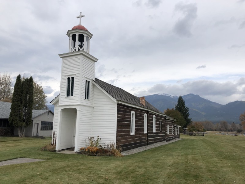 A current photo of St. Mary's Mission Chapel, October 2019 