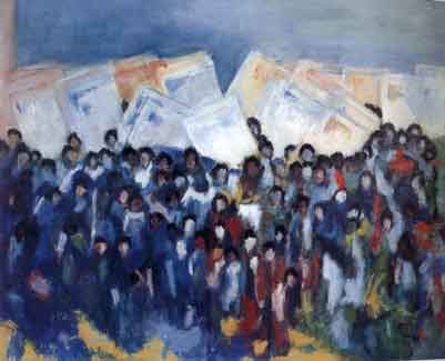 Oil painting, Alma Thomas, March on Washington