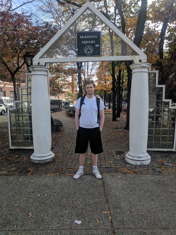 The front of McKenna Square, sign included.