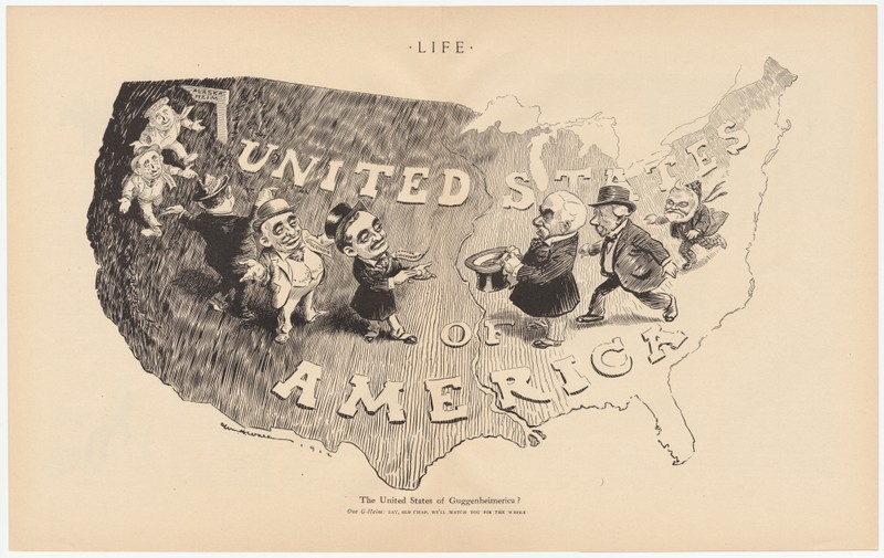 Satirical cartoon tied to Ballinger-Pinchot affair of 1909 by Willard H. Walker - Life Magazine, March 28, 1912.Cornell University: Persuasive Cartography:  