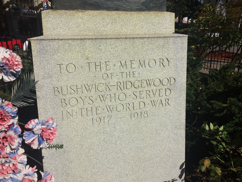 Message carved into base of monument