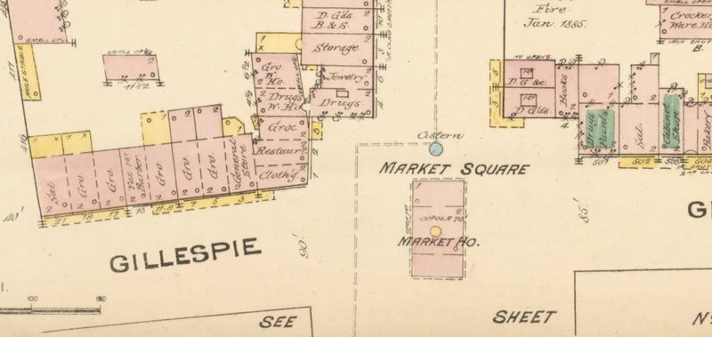 Map of the center of downtown Fayetteville, NC