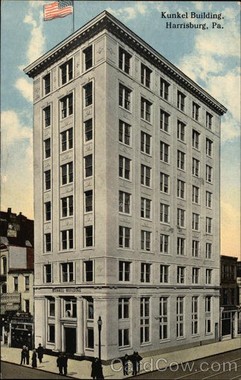 The Kunkel Building is featured on this 1915 postcard.  