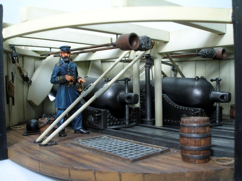 Diorama representation of the interior of the Monitor's gun turret.  Constructed by Russ Holm, kit produced by Verlinden.