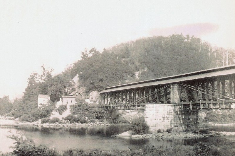 The Cheat River Bridge in 1870. Courtesy of the Rowlesburg Tourism Commission.