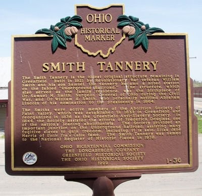 Smith Tannery listed by the State of Ohio as an historic site.