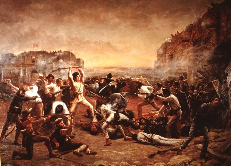 This painting depicts the battle. Photo Credit: http://www.eoilangreo.net/herminio/culture/elalamo.htm