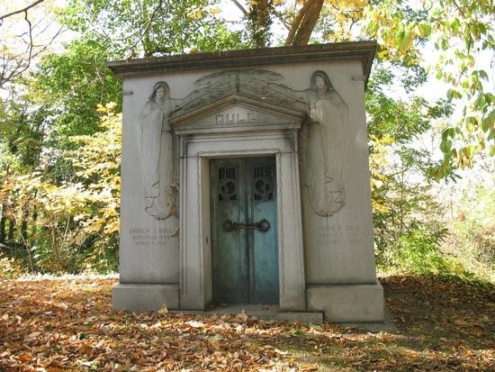 One of the mausoleums that dot the Harrisburg Cemetery.  In this case, one belonging to the Dull family.  