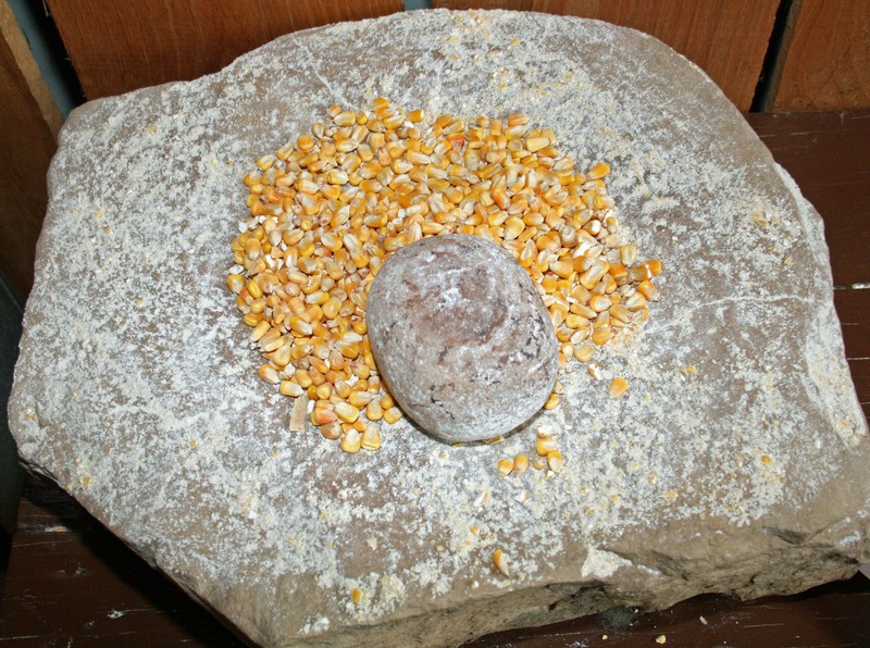 A grinding stone used by Native Americans in our area and found by a local farmer.
