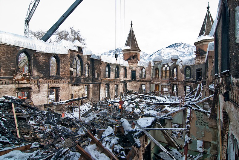 The temple following the fire in 2010