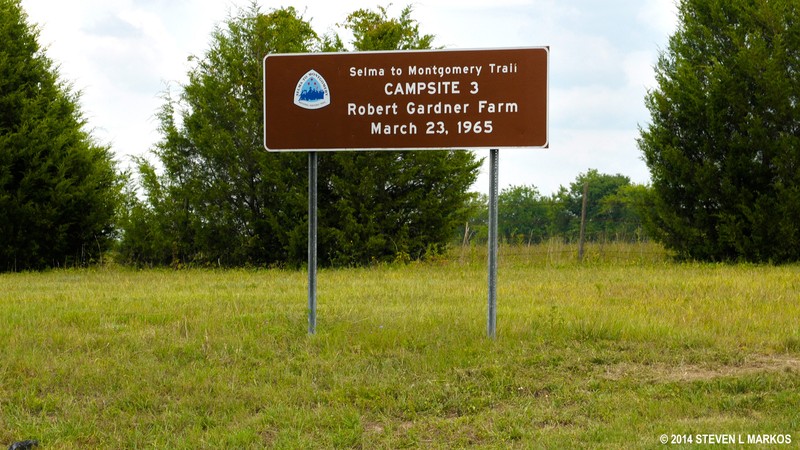 The third campsite used by the marchers was the Robert Gardner Farm On Highway 80.  This campsite along with three others was prearranged to provide the marchers a place to rest and to tend to any wounds.