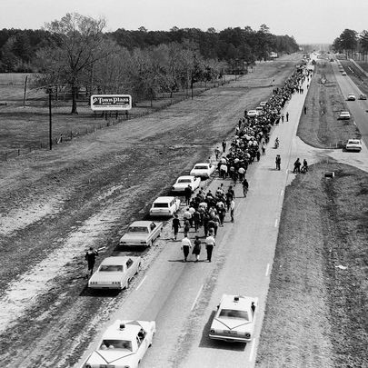 In the Selma to Montgomery march, thousands of people from all over the country walked 54 miles from Selma to Montgomery to fight for voting rights.