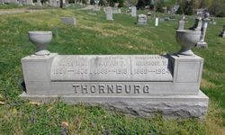 Long cylindrical headstone reading "THORNBURG"