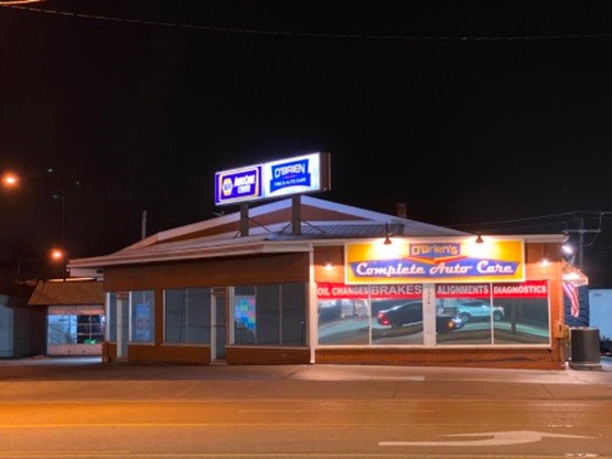 Current exterior of O'Brien Tire and Auto