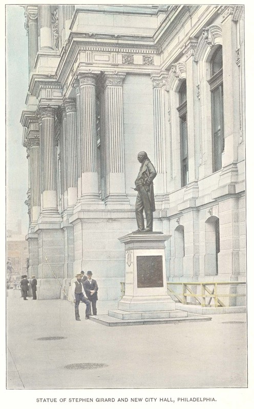 Stephen Girard statue at City Hall, 1897