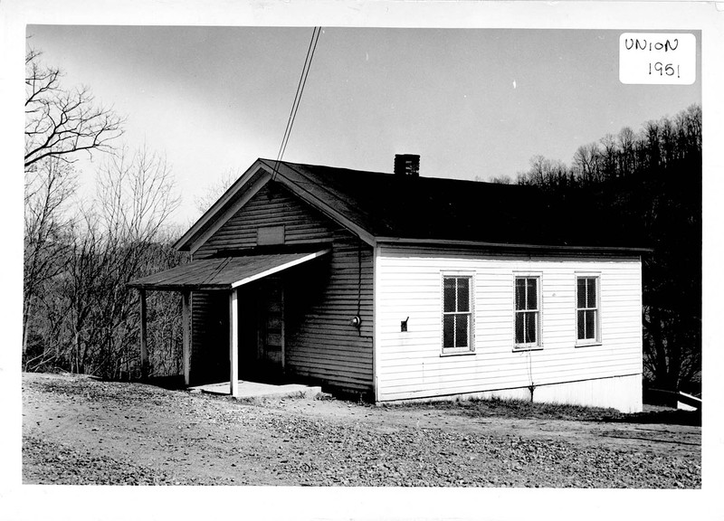 Union School at its original location in Cabell County, likely in the 1950s.