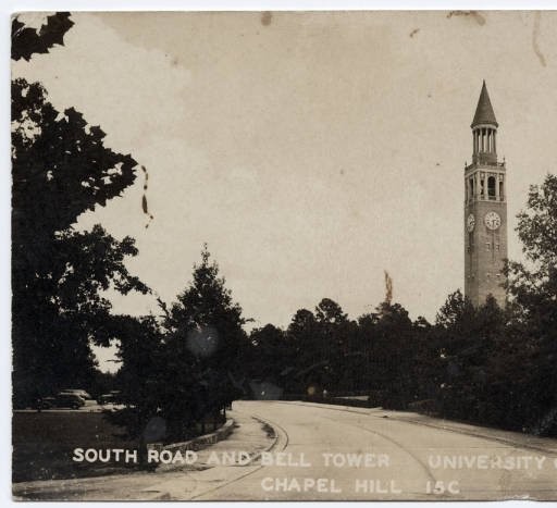 A postcard (c. 1905-15) showing South Road and the Bell Tower.