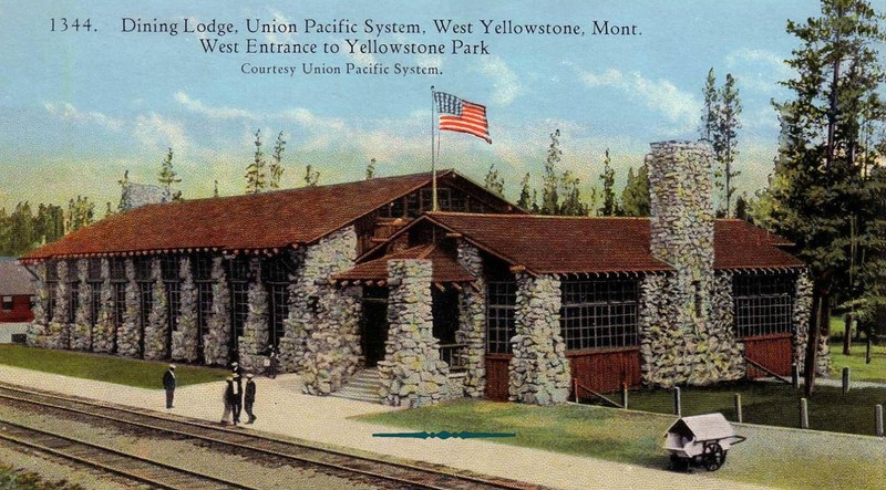 Historic postcard of the Dining Lodge.