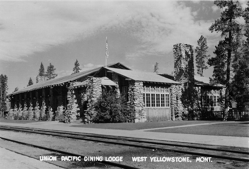 Historic photo of the Dining Lodge taken from the tracks. 