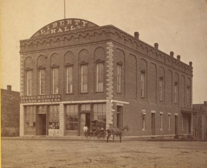 Former Liberty Hall building in 1870s photograph (R.E. Weeks)