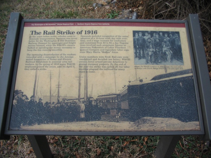 This historical marker is located along the Washington and Old Dominion Trail
