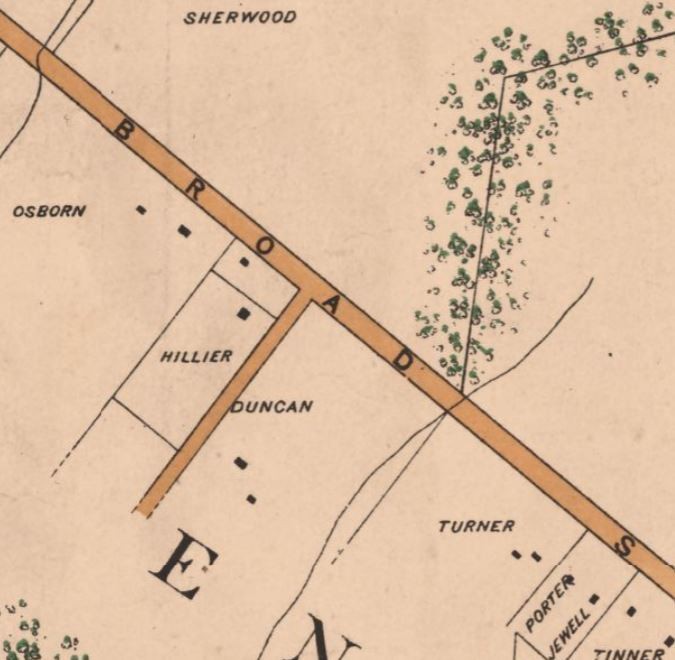 Duncan property, Mount Hope, on 1890 Noetzel map of Falls Church