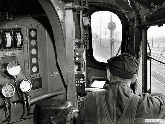 Inside the cab of a GG1.  