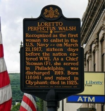 Location Marker located at the corner of West Lackawanna Ave and Willow Ave