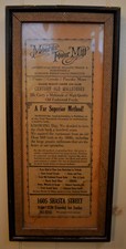 Early advertisement, now framed on the wall at Moores' Flour Mill