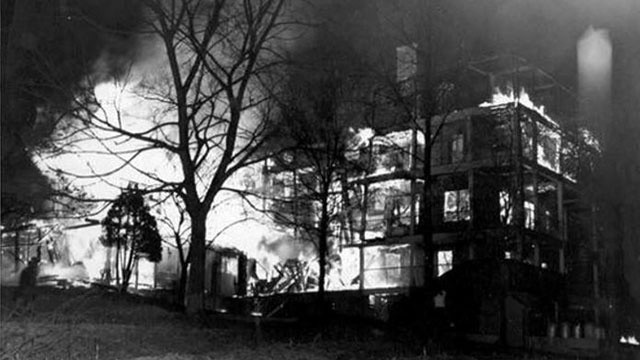 Photo depicting the tragic fire that took place on March 10, 1948. The fire claimed the lives of nine women including author, painter, and dancer Zelda Fitzgerald.