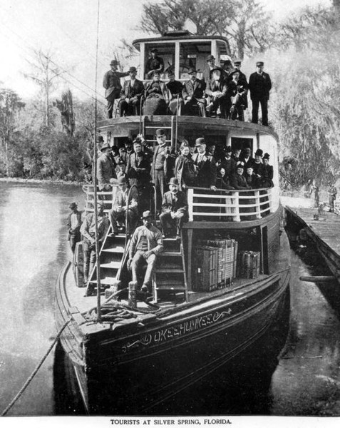 Tourists on one of the glass bottom boats.