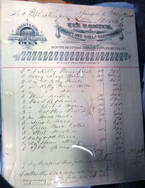 Listing of Plantation Supplies