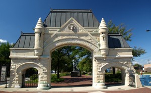 Photograph of the Union Stock Yards Gate, c. 2017.